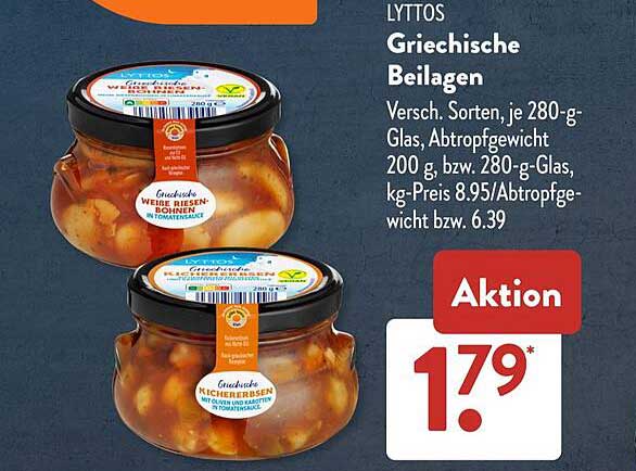 Lyttos Griechische Beilagen - Verschiedene Sorten, 280-g-Glas