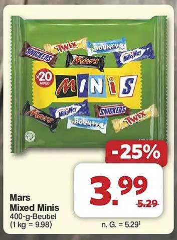 Mars Mixed Minis 400-g-Beutel