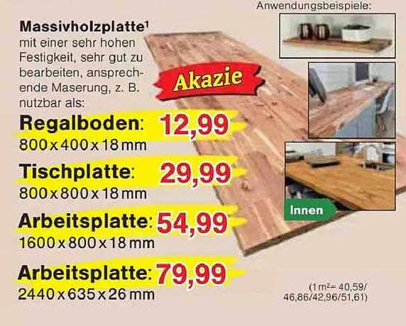 Massivholzplatte - Akazie