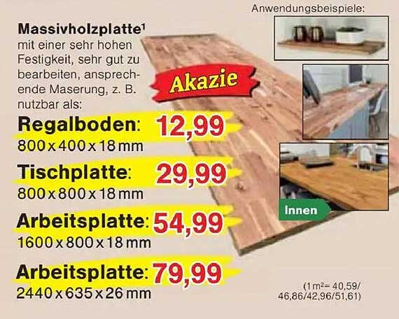 Massivholzplatte in Akazie: Regalboden, Tischplatte, und Arbeitsplatten zu Top Preisen!