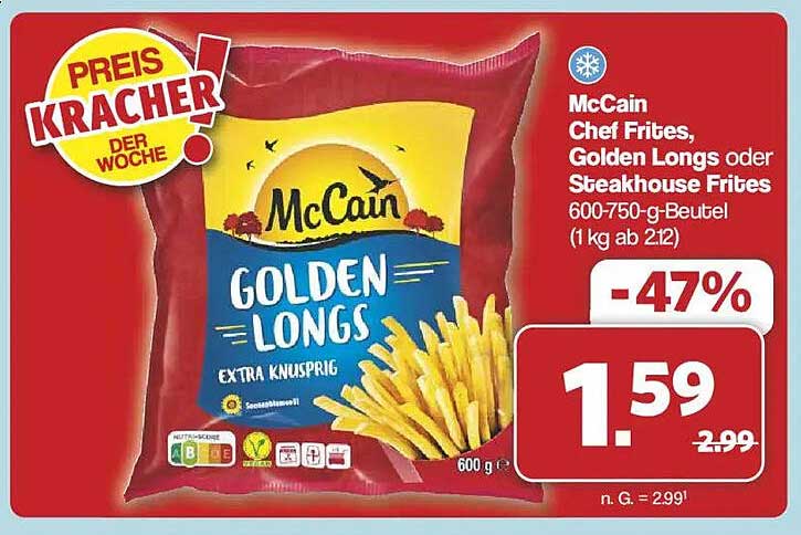 McCain Golden Longs – 47 % Preisnachlass