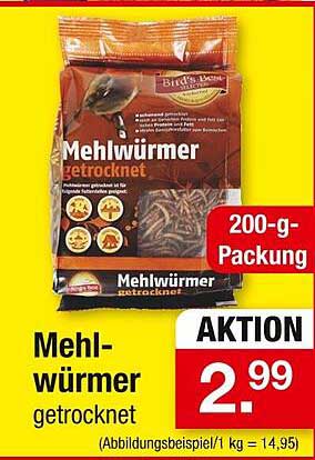 Mehlwürmer getrocknet 200-g-Packung