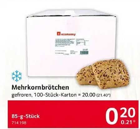 Mehrkornbrötchen - gefroren, 100-Stück-Karton für nur 20,00 €