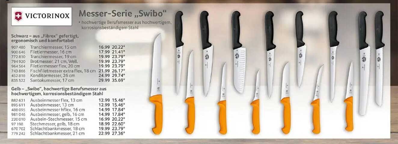 Messer-Serie „Swibo“ von Victorinox - hochwertige Berufsmesser aus korrosionsbeständigem Stahl
