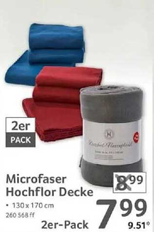 Microfaser Hochflor Decke 2er-Pack