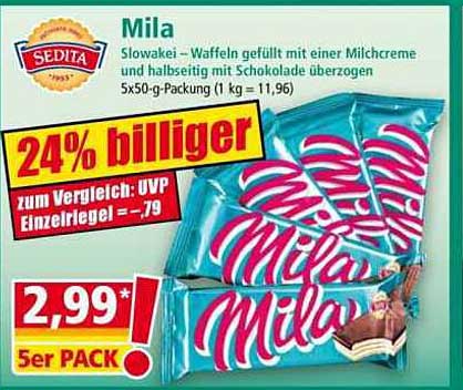 Mila Waffeln gefüllt mit Milchcreme
