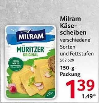 Milram Käse-Scheiben verschiedene Sorten und Fettstufen 150-g-Packung