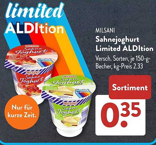 MILSANI Sahnejoghurt Limited ALDItion, 150-g Becher