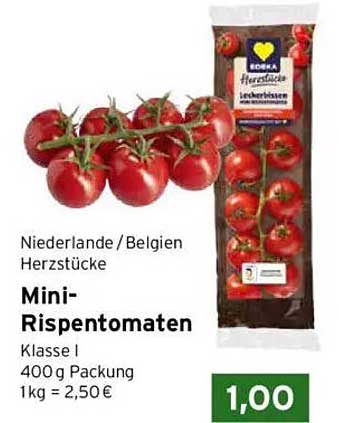 Mini-Rispentomaten Klasse I – 400 g Packung