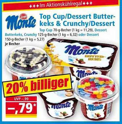 Monte Top Cup/Dessert Butterkeks & Crunchy/Dessert