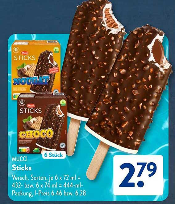 MUCCI Sticks - Eisgenuss aus verschiedenen Sorten