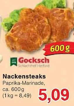Nackensteaks Paprika-Marinade, ca. 600g