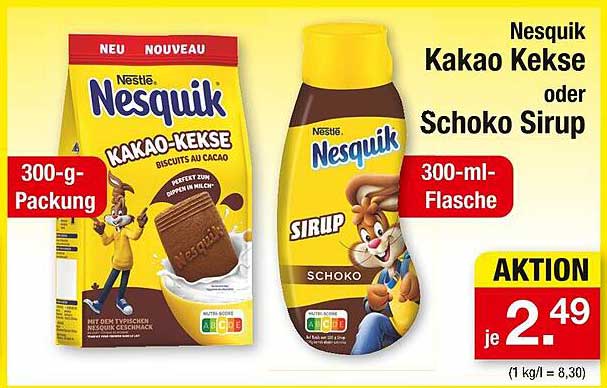 Nestlé Nesquik Kakao Kekse oder Schoko Sirup