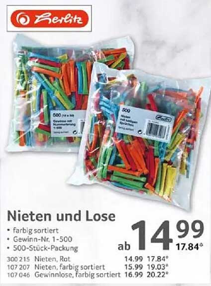 Nieten und Lose - Farbige Sortierung von Berlit
