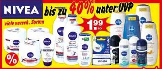 NIVEA Pflegeprodukte bis zu 40% unter UVP