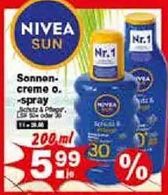NIVEA SUN Sonnencreme oder -spray, 200 ml