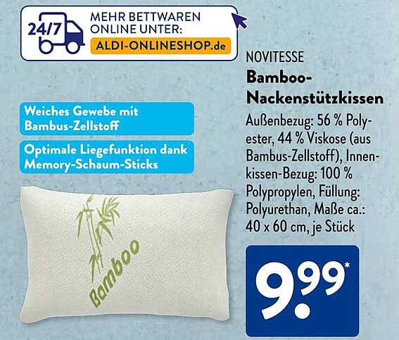 Novitesse Bamboo-Nackenstützkissen
