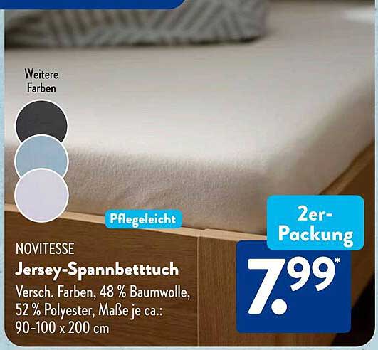NOVITESSE Jersey-Spannbettuch 2er-Packung