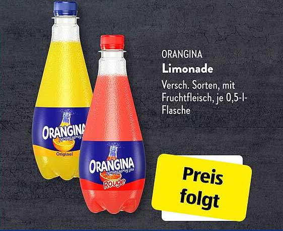 ORANGINA Limonade, verschiedene Sorten, 0,5-l-Flasche