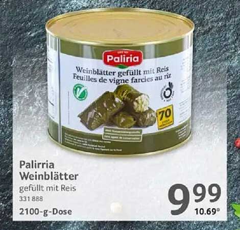 Palirria Weinblätter gefüllt mit Reis - 2100 g Dose
