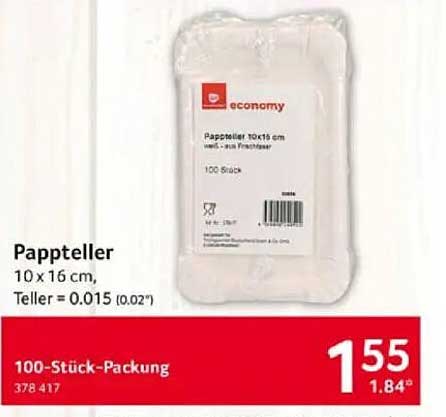 Pappteller 10 x 16 cm - 100 Stück-Packung