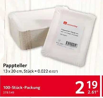 Pappteller 13 x 20 cm, 100-Stück-Packung