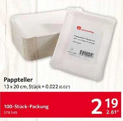 Pappteller 13 x 20 cm, 100-Stück-Packung