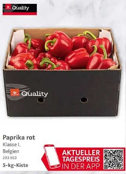 Paprika rot Klasse I, 5-kg-Kiste