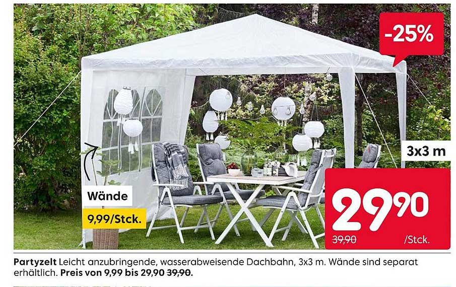 Partyzelte 3x3 m - Leicht anzubringende, wasserabweisende Dachbahn