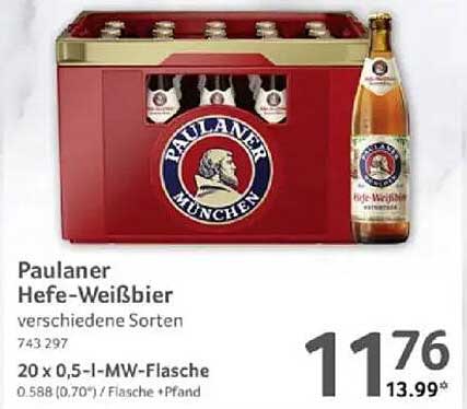 Paulaner Hefe-Weißbier 20 x 0,5 l-MW-Flasche
