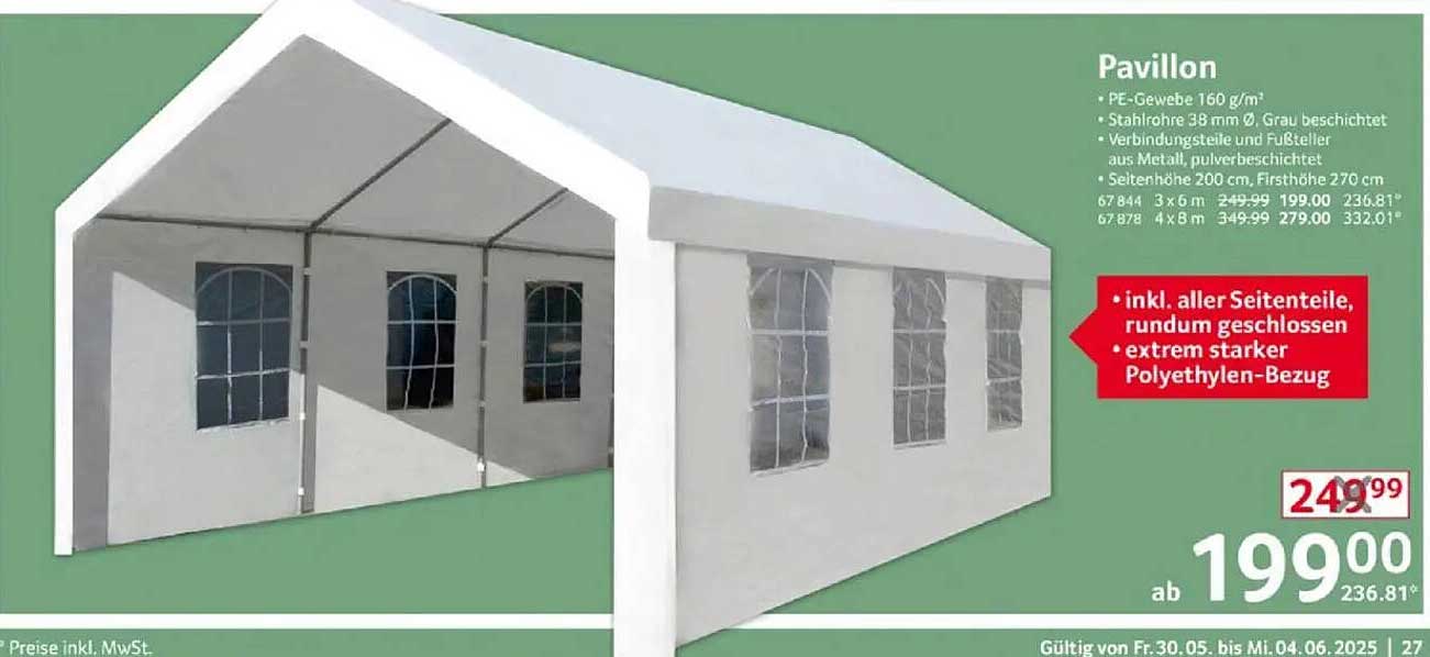 Pavillon mit extrem starkem Polyethylen-Bezug