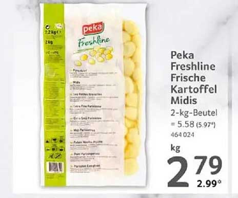 Peka Freshline Frische Kartoffel Midis 2-kg-Beutel