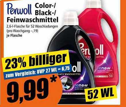 Perwoll Color-/Black-/Feinwaschmittel 2,6 l für 52 Waschladungen