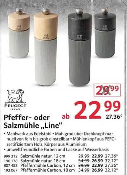 Pfeffer- oder Salzmühle „Line“