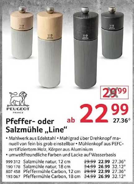 Pfeffer- oder Salzmühle „Line“