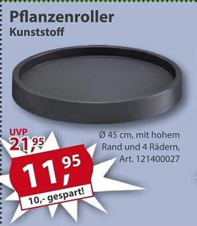 Pflanzenroller Kunststoff Ø 45 cm mit hohem Rand und 4 Rädern
