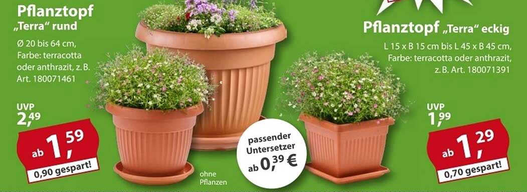 Pflanztopf "Terra" rund und eckig