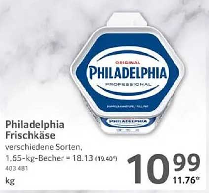 Philadelphia Frischkäse, verschiedene Sorten