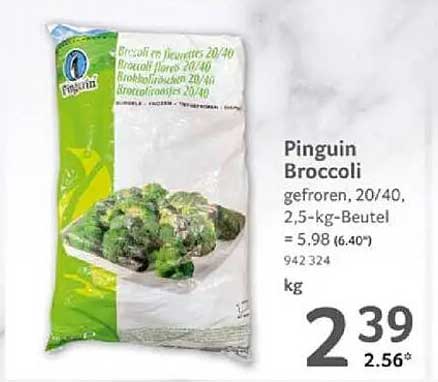 Pinguin Broccoli gefroren 20/40, 2,5-kg-Beutel