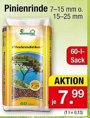 Pinienrinde 7-15 mm oder 15-25 mm - 60 Liter Sack