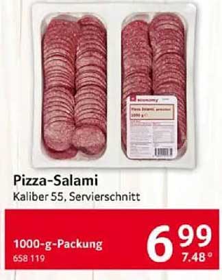 Pizza-Salami Kaliber 55, Servierschnitt