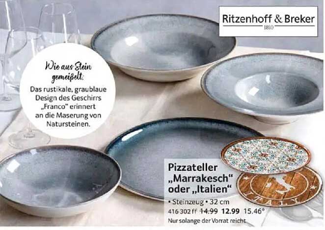 Pizzateller "Marrakesch" oder "Italien" von Ritzenhoff & Breker
