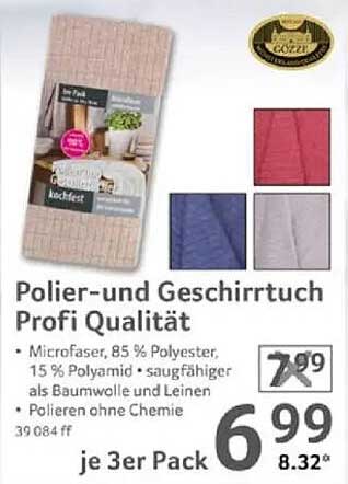 Polier- und Geschirrtuch Profi Qualität - 3er Pack
