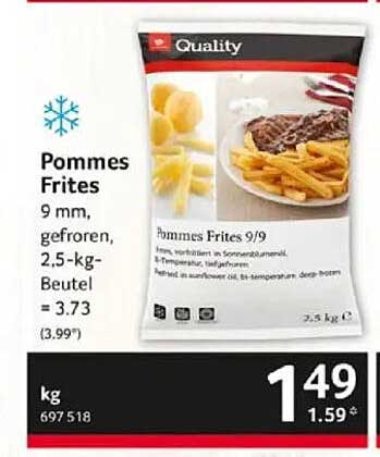Pommes Frites 9 mm, 2,5 kg