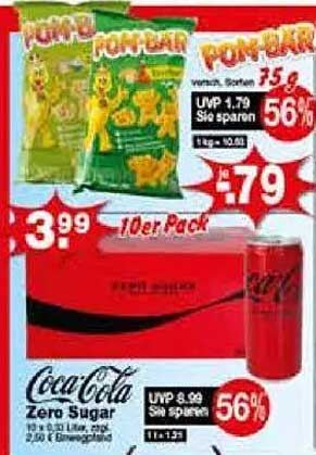 Pommes Frites - PomBar und Coca-Cola Zero Sugar 10er Pack