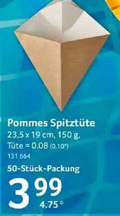Pommes Spitztüte 50-Stück-Packung
