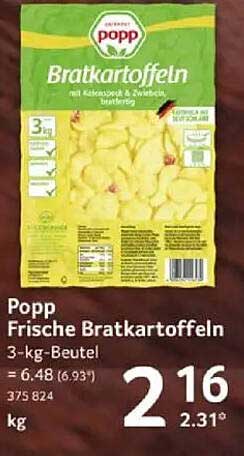 Popp Frische Bratkartoffeln 3-kg-Beutel