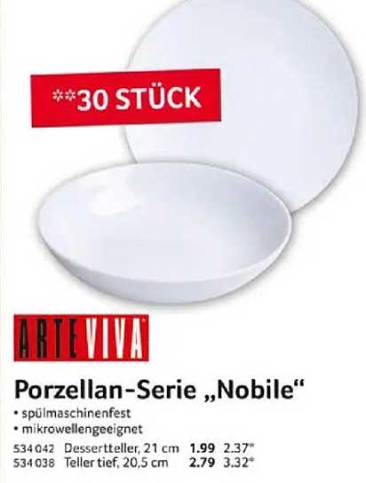 Porzellan-Serie „Nobile“ – 30 Stück