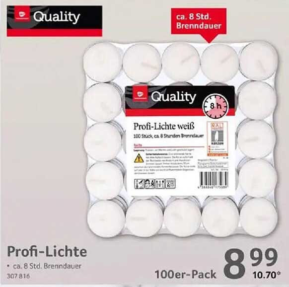Profi-Lichte weiß - 100 Stück