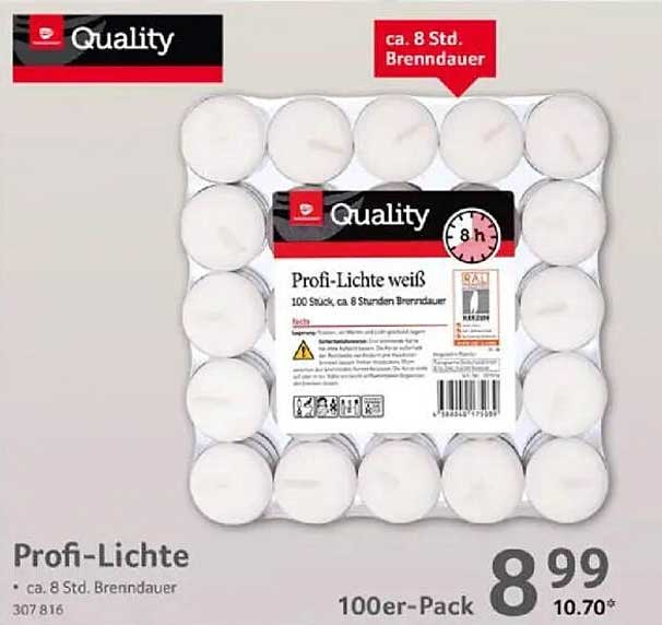 Profi-Lichte weiß - 100er-Pack